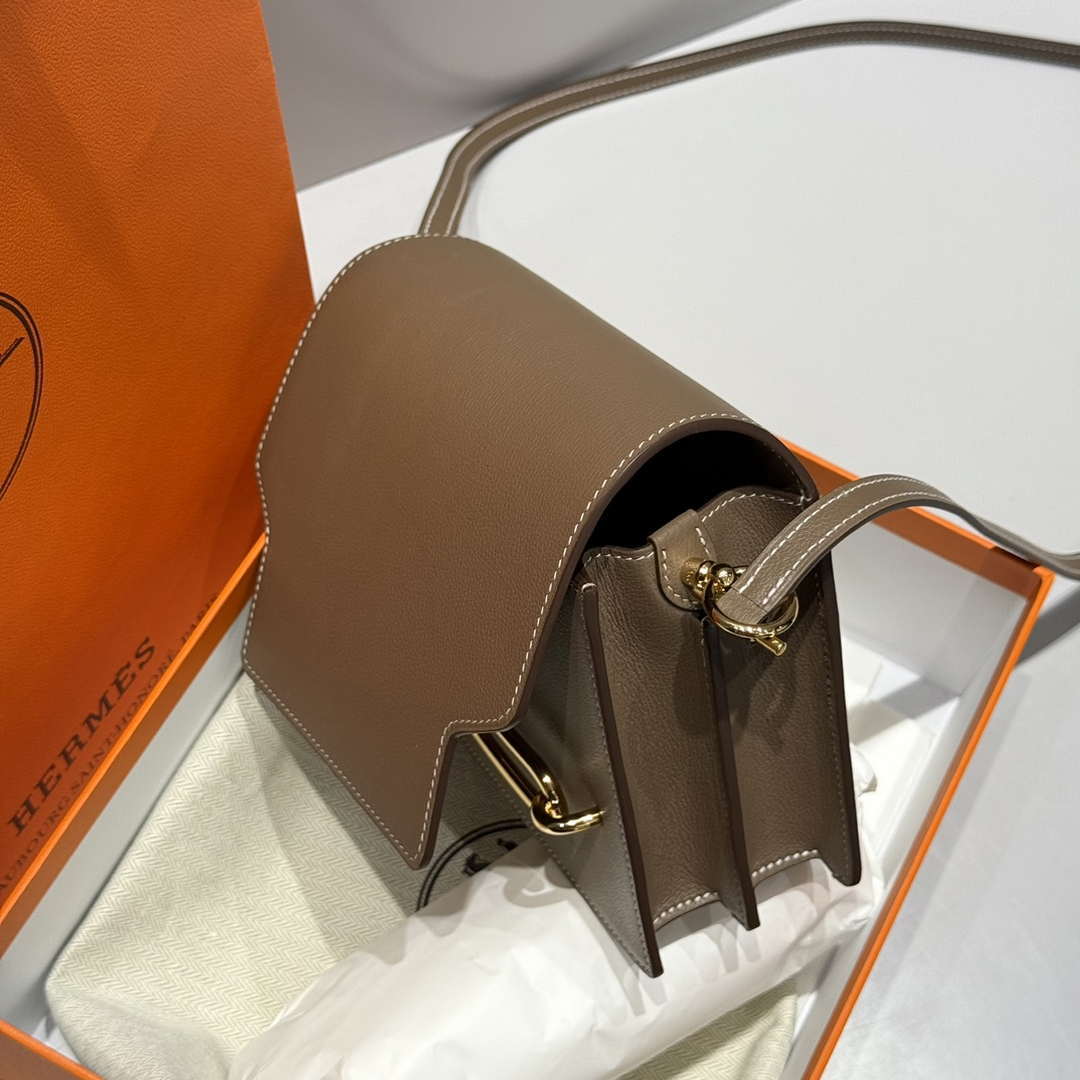 Hermes Roulis Mini Bag Evercolor Leather H233002 - Gold - View 12