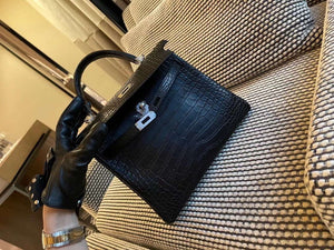 Hermes Sellier Kelly 25 Handbag Bag Crocodile leather customization SV Hardware - Gold / 25cm - View 1