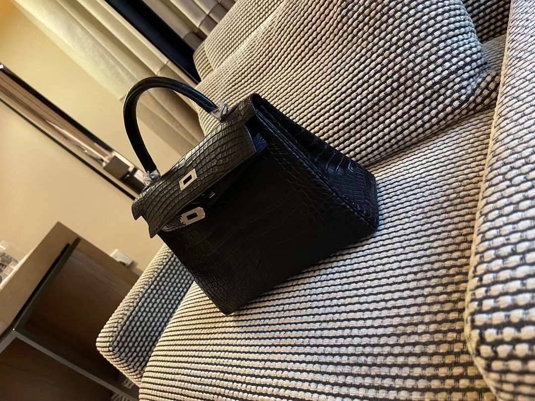 Hermes Sellier Kelly 25 Handbag Bag Crocodile leather customization SV Hardware