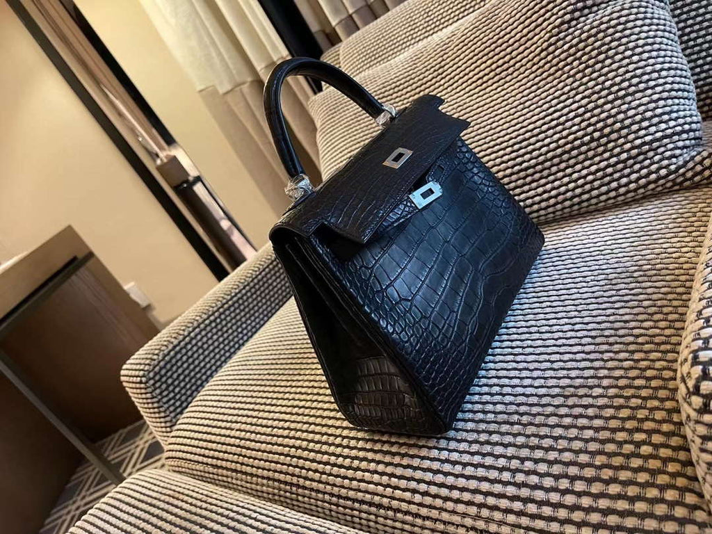 Hermes Sellier Kelly 25 Handbag Bag Crocodile leather customization SV Hardware