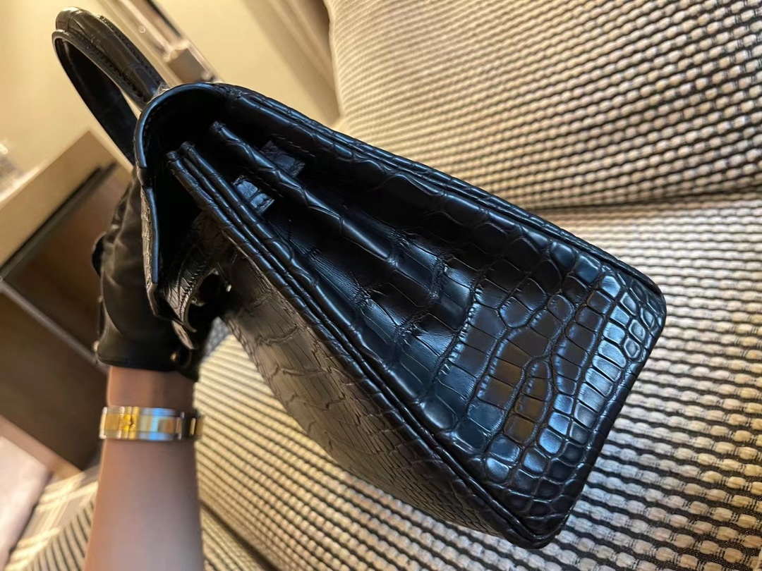 Hermes Sellier Kelly 25 Handbag Bag Crocodile leather customization SV Hardware