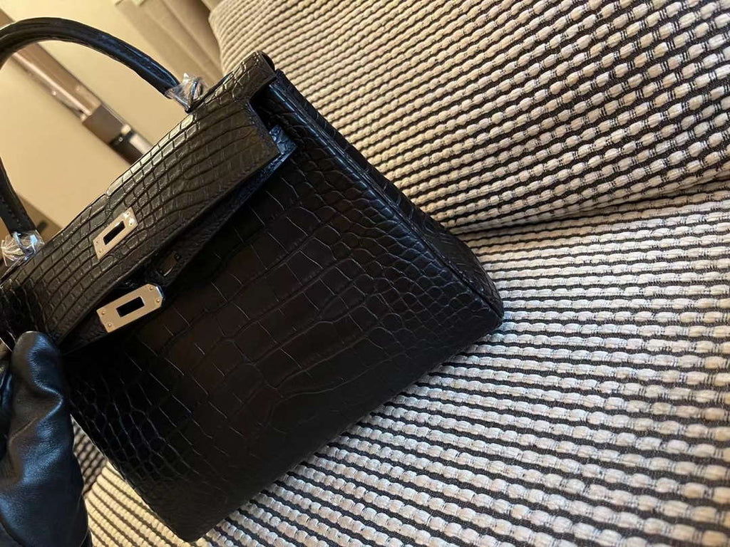 Hermes Sellier Kelly 25 Handbag Bag Crocodile leather customization SV Hardware