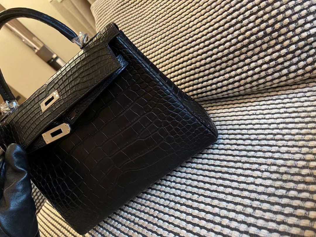Hermes Sellier Kelly 25 Handbag Bag Crocodile leather customization SV Hardware