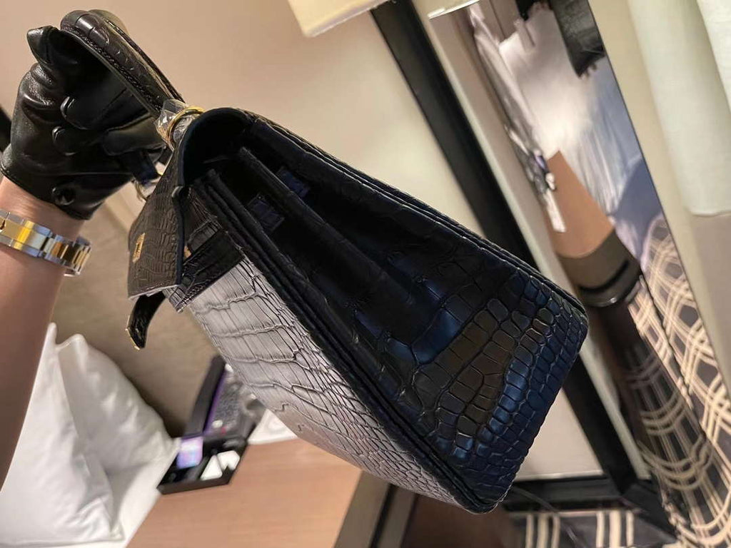 Hermes Sellier Kelly 25 Handbag Bag Crocodile leather customization SV Hardware