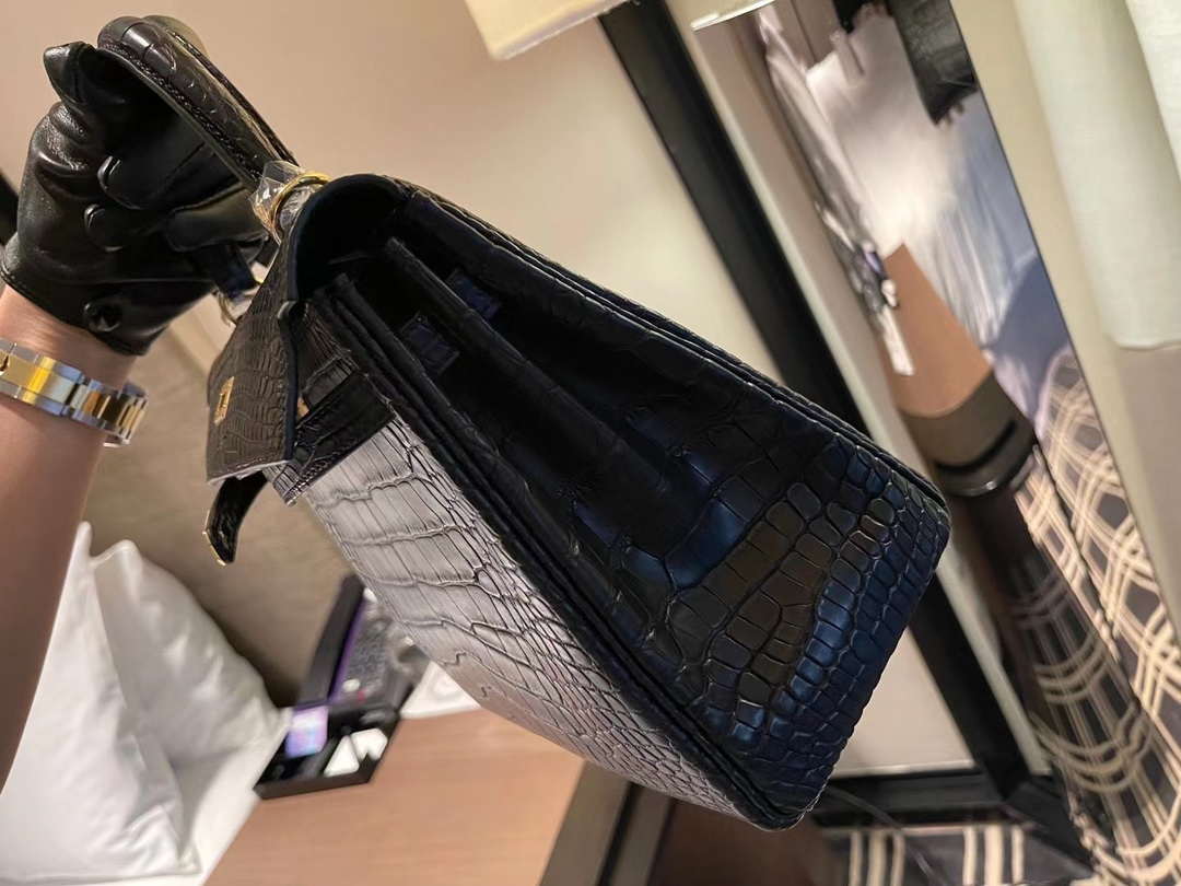 Hermes Sellier Kelly 25 Handbag Bag Crocodile leather customization SV Hardware