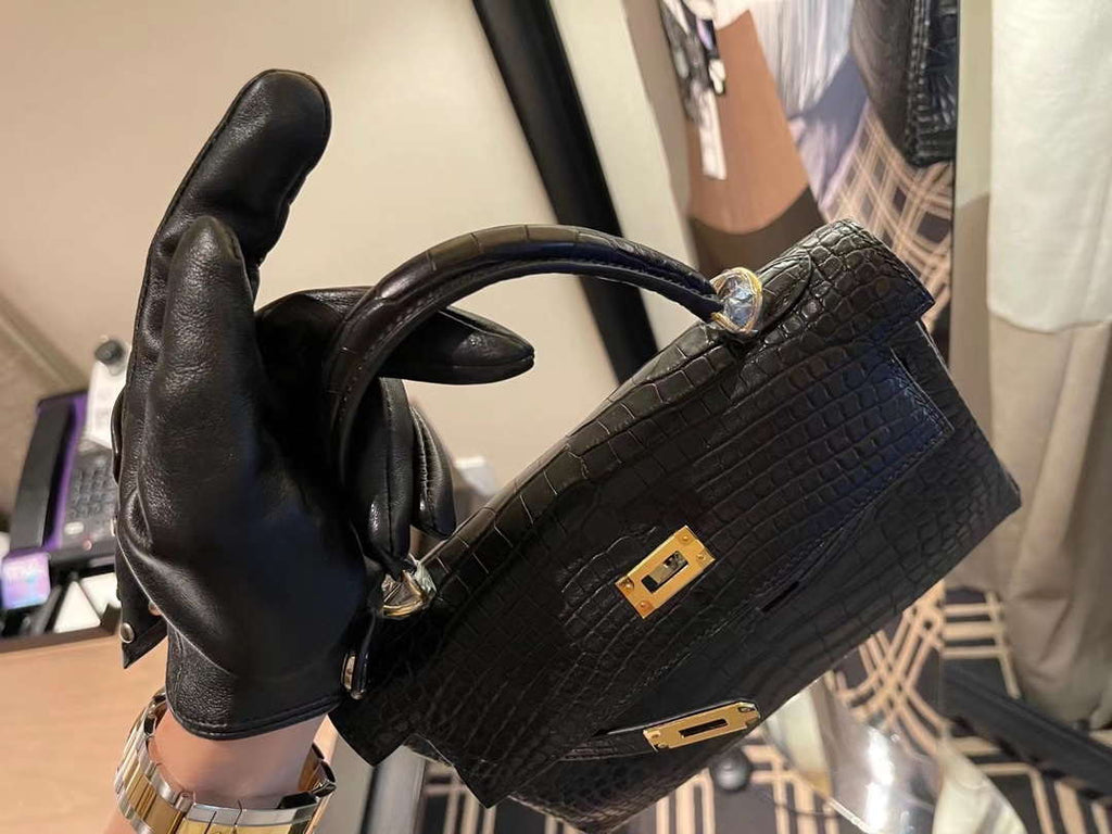Hermes Sellier Kelly 25 Handbag Bag Crocodile leather customization SV Hardware