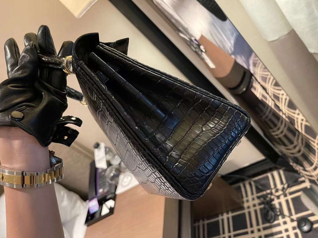 Hermes Sellier Kelly 25 Handbag Bag Crocodile leather customization SV Hardware