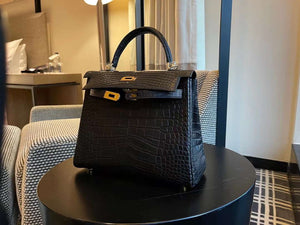 Hermes Sellier Kelly 25 Handbag Bag Crocodile leather customization SV Hardware - Gold / 25cm - View 17