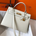 Hermes Sellier Kelly 28cm of Epsom Leather Bag 20333 White - luxibagsmall