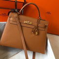 Hermes Sellier Kelly 28cm of Epsom Leather Bag 20335 Tan - luxibagsmall