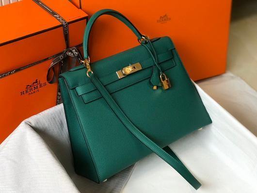 Hermes Sellier Kelly 28cm of Epsom Leather Bag 20336 Green - luxibagsmall
