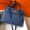 Hermes Sellier Kelly 28cm of Epsom Leather Bag 20338 Blue - luxibagsmall