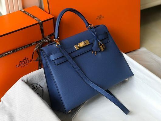 Hermes Sellier Kelly 28cm of Epsom Leather Bag 20338 Blue - luxibagsmall