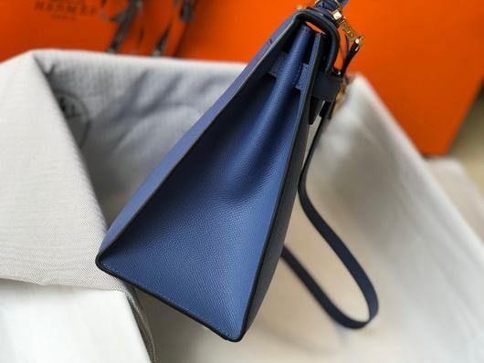 Hermes Sellier Kelly 28cm of Epsom Leather Bag 20338 Blue - luxibagsmall
