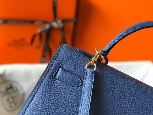 Hermes Sellier Kelly 28cm of Epsom Leather Bag 20338 Blue - luxibagsmall