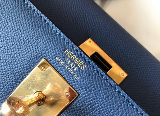 Hermes Sellier Kelly 28cm of Epsom Leather Bag 20338 Blue - luxibagsmall