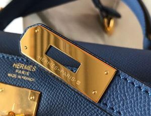 Hermes Sellier Kelly 28cm of Epsom Leather Bag 20338 Blue - luxibagsmall