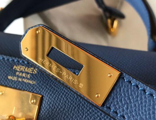 Hermes Sellier Kelly 28cm of Epsom Leather Bag 20338 Blue - luxibagsmall