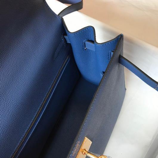 Hermes Sellier Kelly 28cm of Epsom Leather Bag 20338 Blue - luxibagsmall