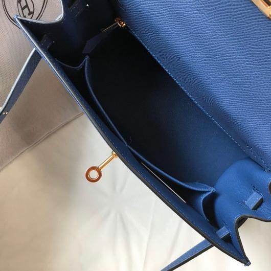 Hermes Sellier Kelly 28cm of Epsom Leather Bag 20338 Blue - luxibagsmall