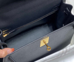 Hermes Sellier Kelly Epsom Leather Bag H213002 - Gold / 25cm x17 x 7 cm - View 9