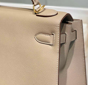 Hermes Sellier Kelly Epsom Leather Bag H213005 - Gold / 25cm x17 x 7 cm - View 16