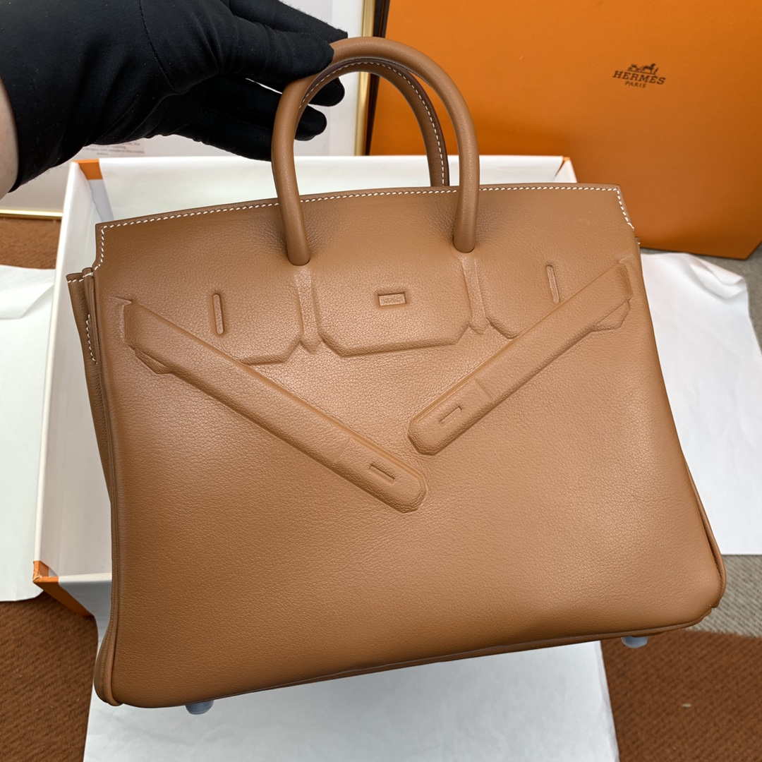 Hermes Shadow Birkin Bag Swift 25 Fully Handmade H92026