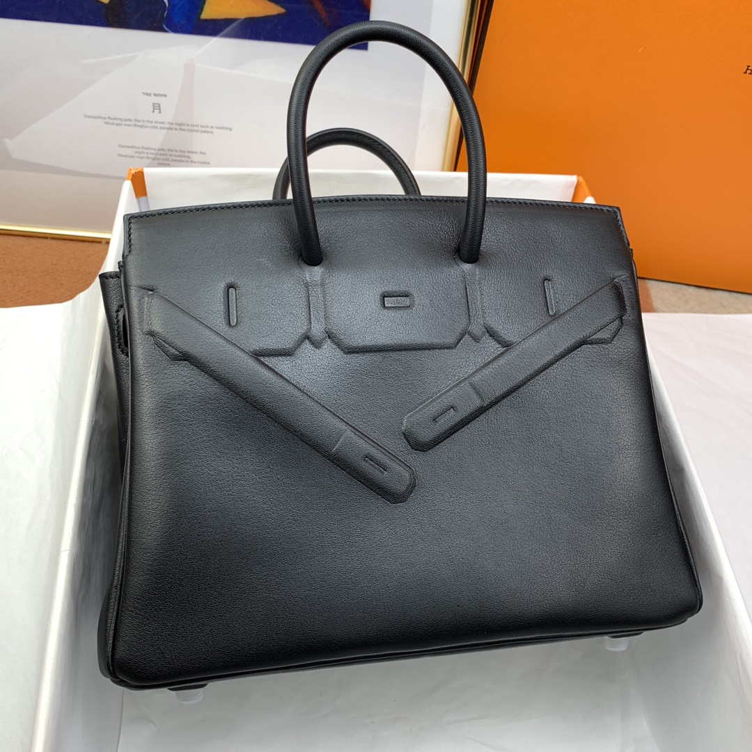 Hermes Shadow Birkin Bag Swift 25 Fully Handmade H92027