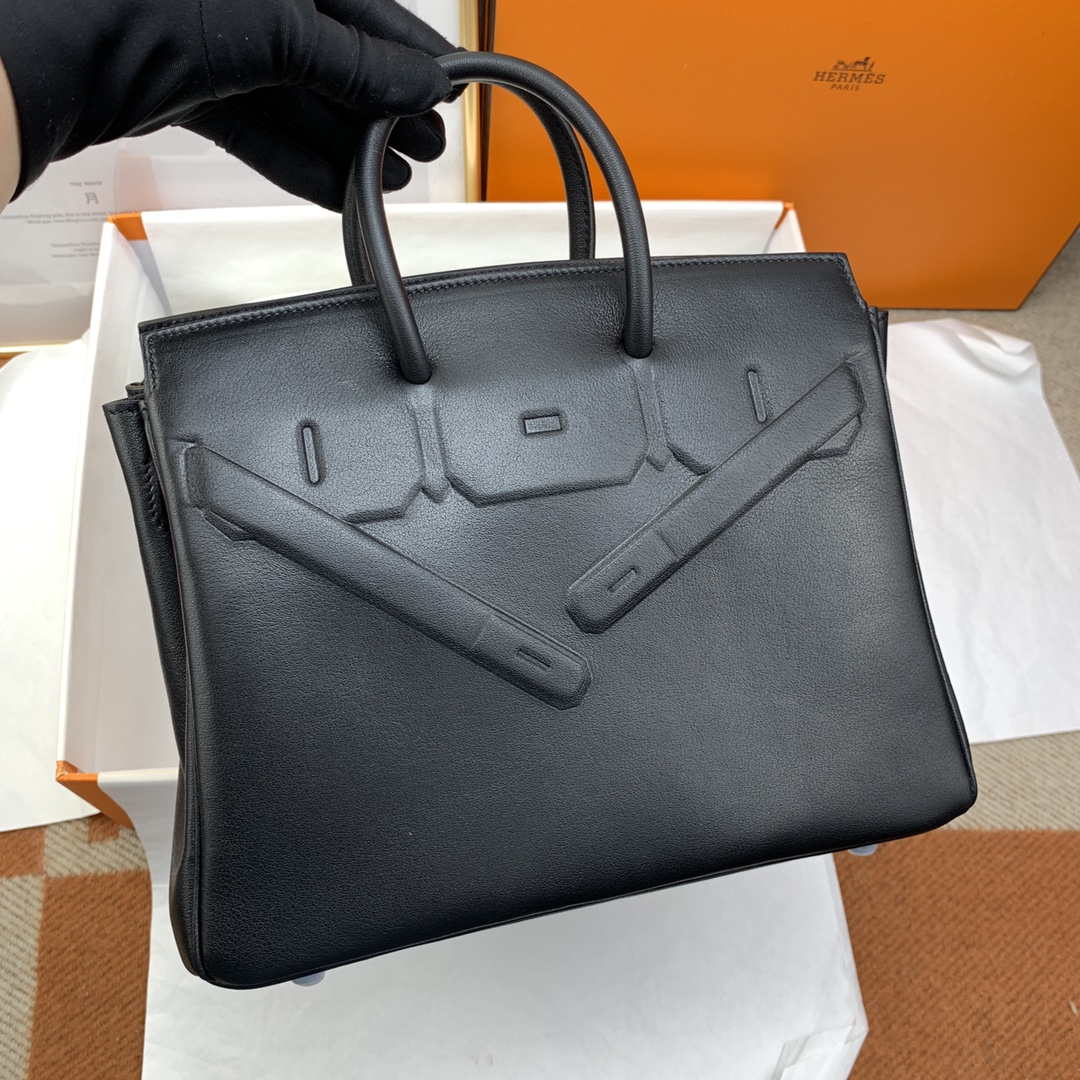 Hermes Shadow Birkin Bag Swift 25 Fully Handmade H92027