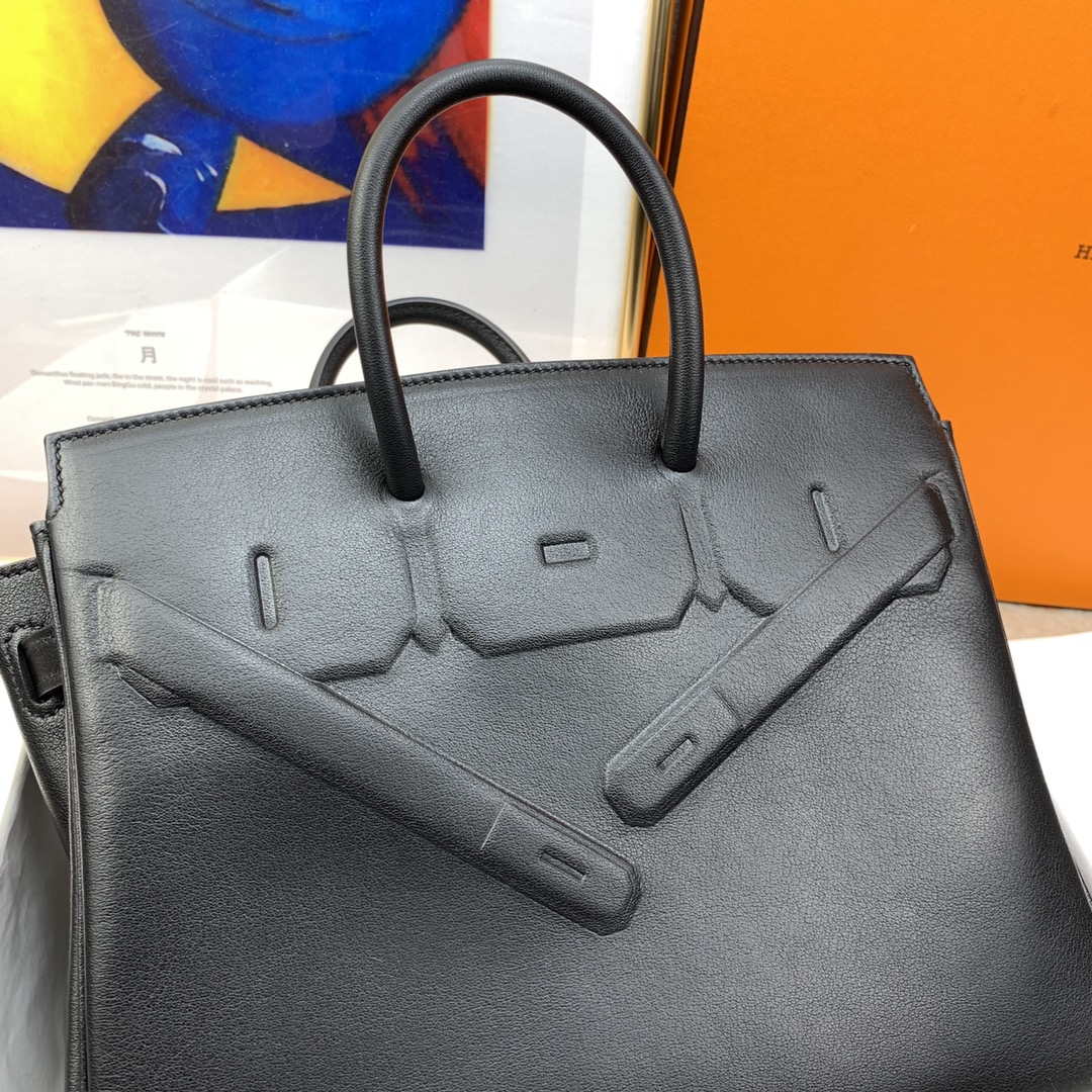 Hermes Shadow Birkin Bag Swift 25 Fully Handmade H92027