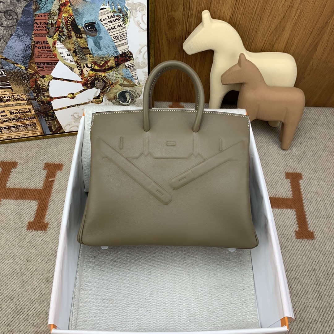 Hermes Shadow Birkin Bag Swift 25 Fully Handmade H92029
