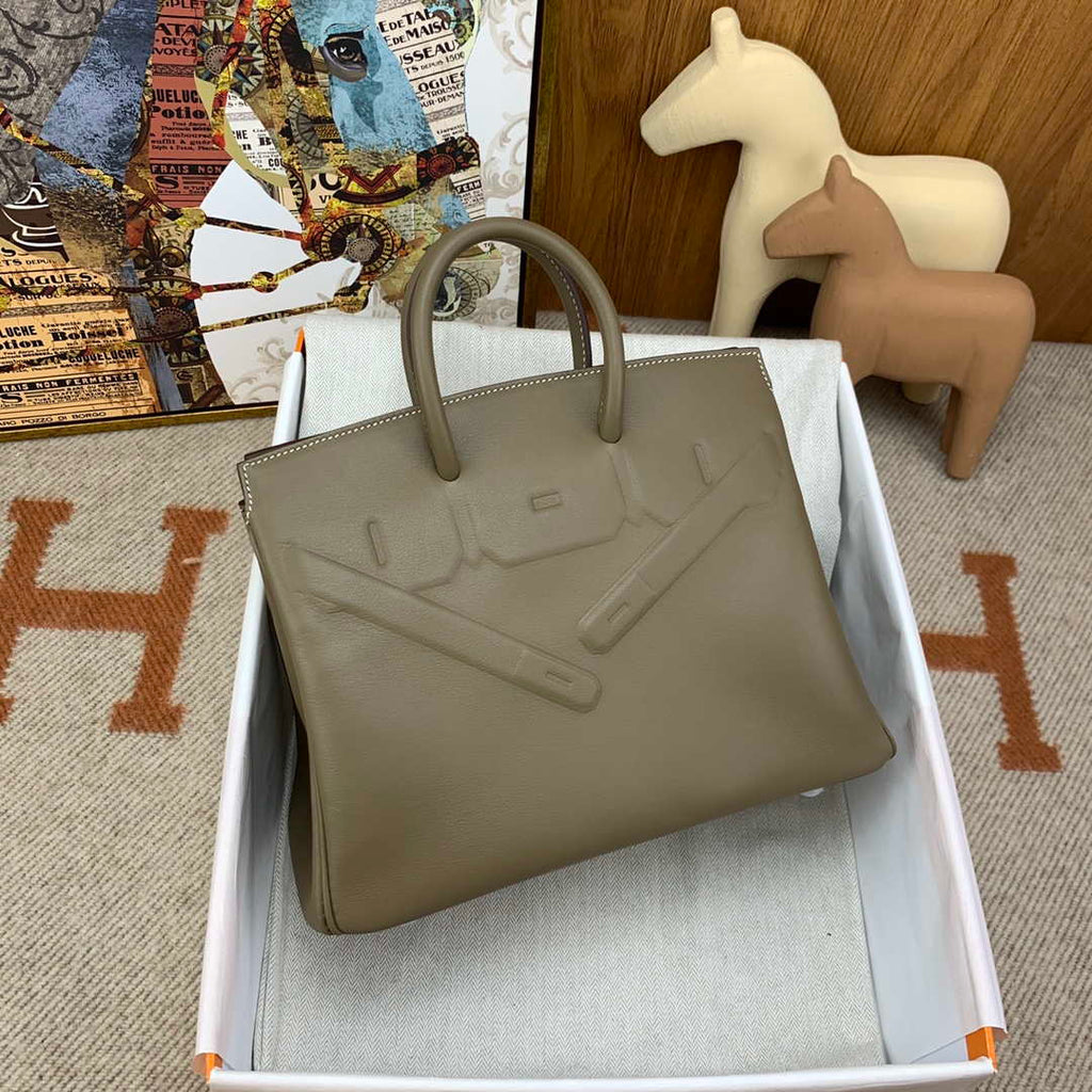 Hermes Shadow Birkin Bag Swift 25 Fully Handmade H92029