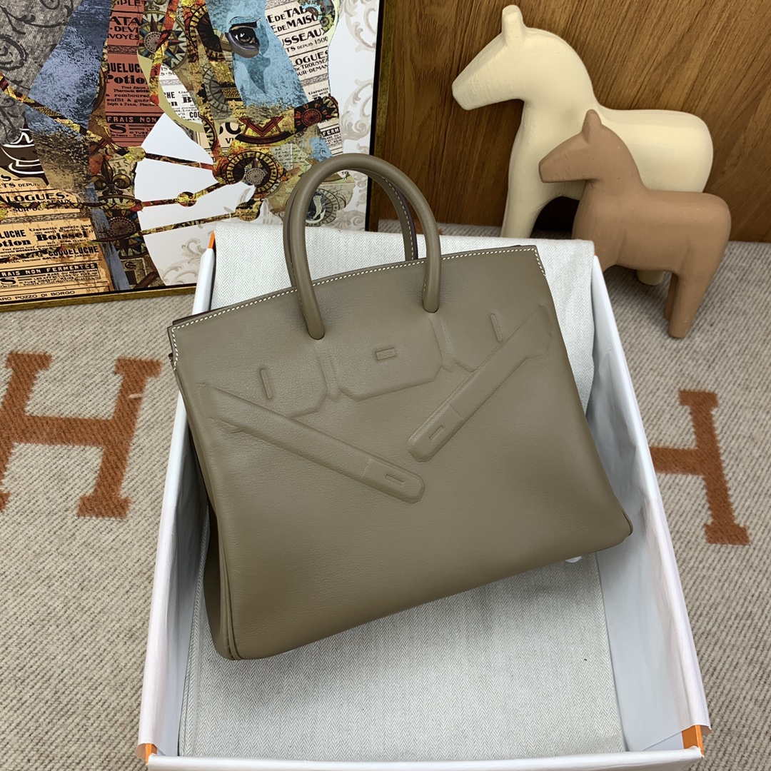 Hermes Shadow Birkin Bag Swift 25 Fully Handmade H92029