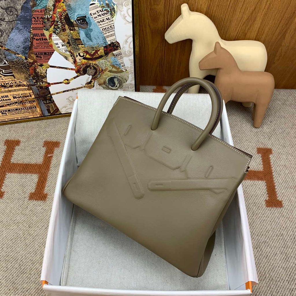 Hermes Shadow Birkin Bag Swift 25 Fully Handmade H92029