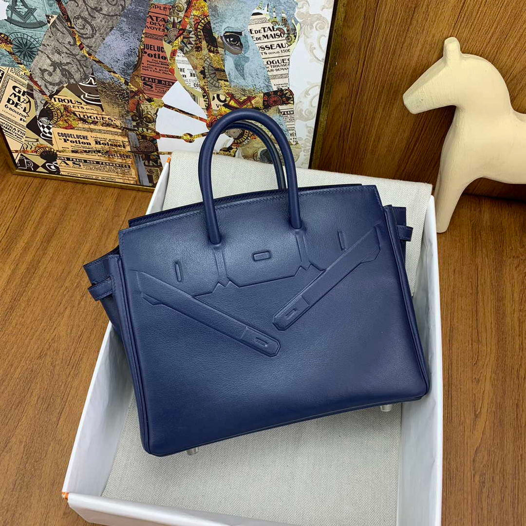 Hermes Shadow Birkin Bag Swift 25 Fully Handmade H92028
