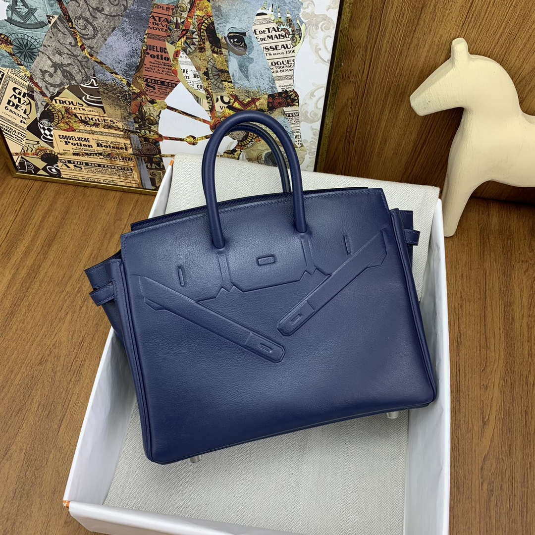 Hermes Shadow Birkin Bag Swift 25 Fully Handmade H92028
