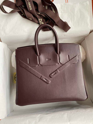 Hermes Shadow Birkin Bag Swift 25 Fully Handmade H92030 - Default Title - View 1