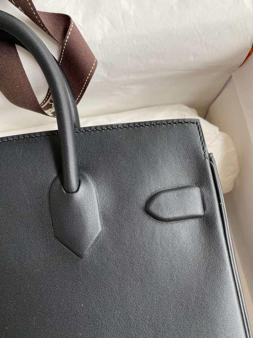 Hermes Shadow Birkin Bag Swift 25 Fully Handmade H92034