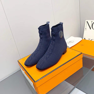 Hermes Shoes H212161Z Duo Ankle Boot Bleu Fonc¨¦ - 35 - View 2