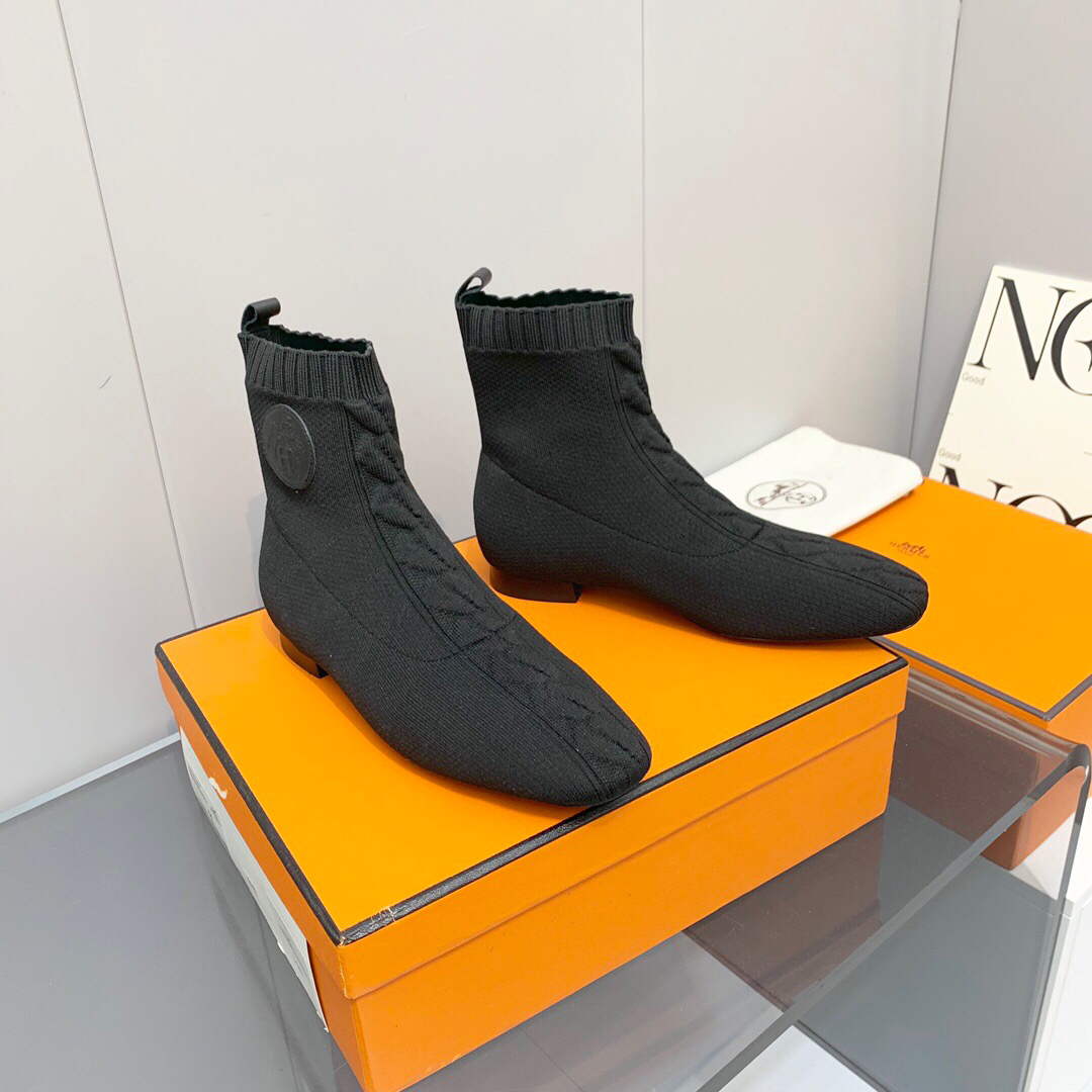 Hermes Shoes H212162Z Duo Ankle Boot Black