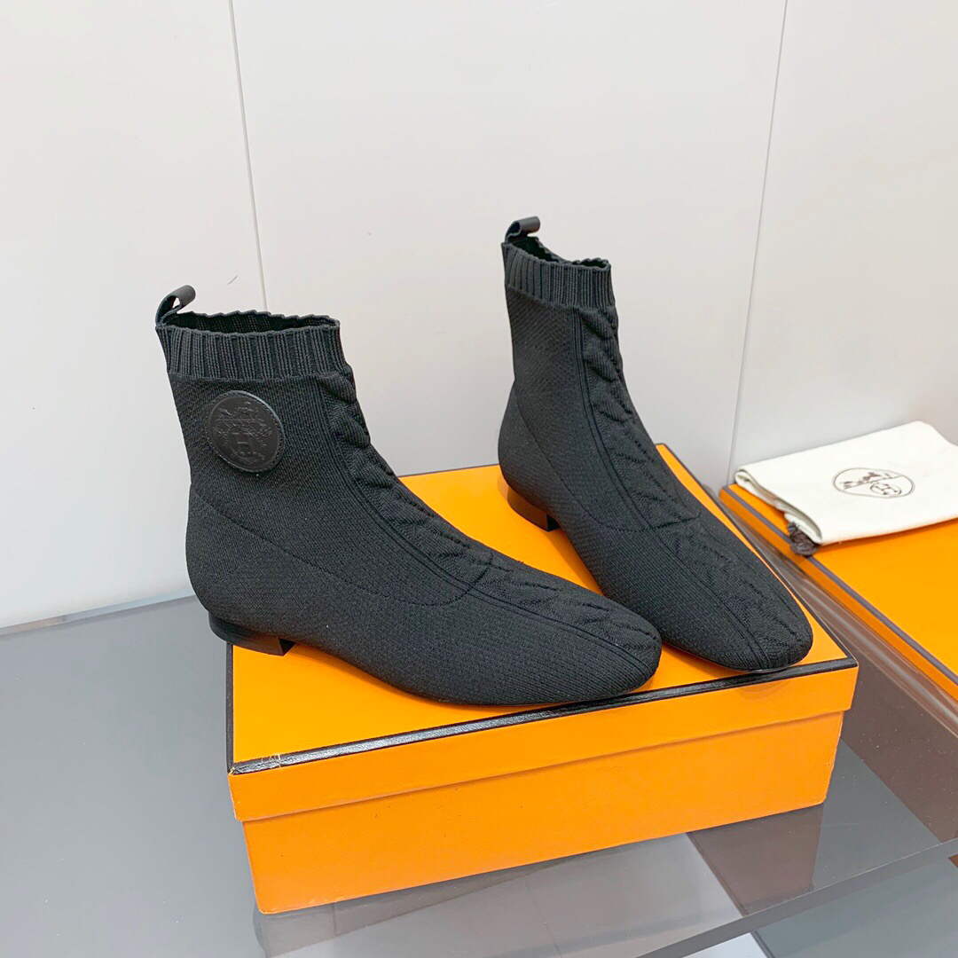 Hermes Shoes H212162Z Duo Ankle Boot Black