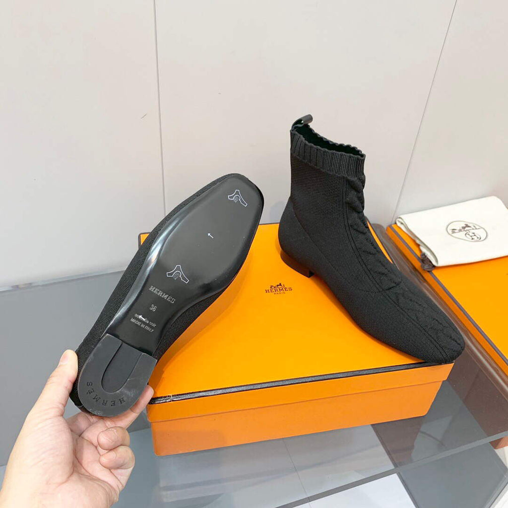 Hermes Shoes H212162Z Duo Ankle Boot Black