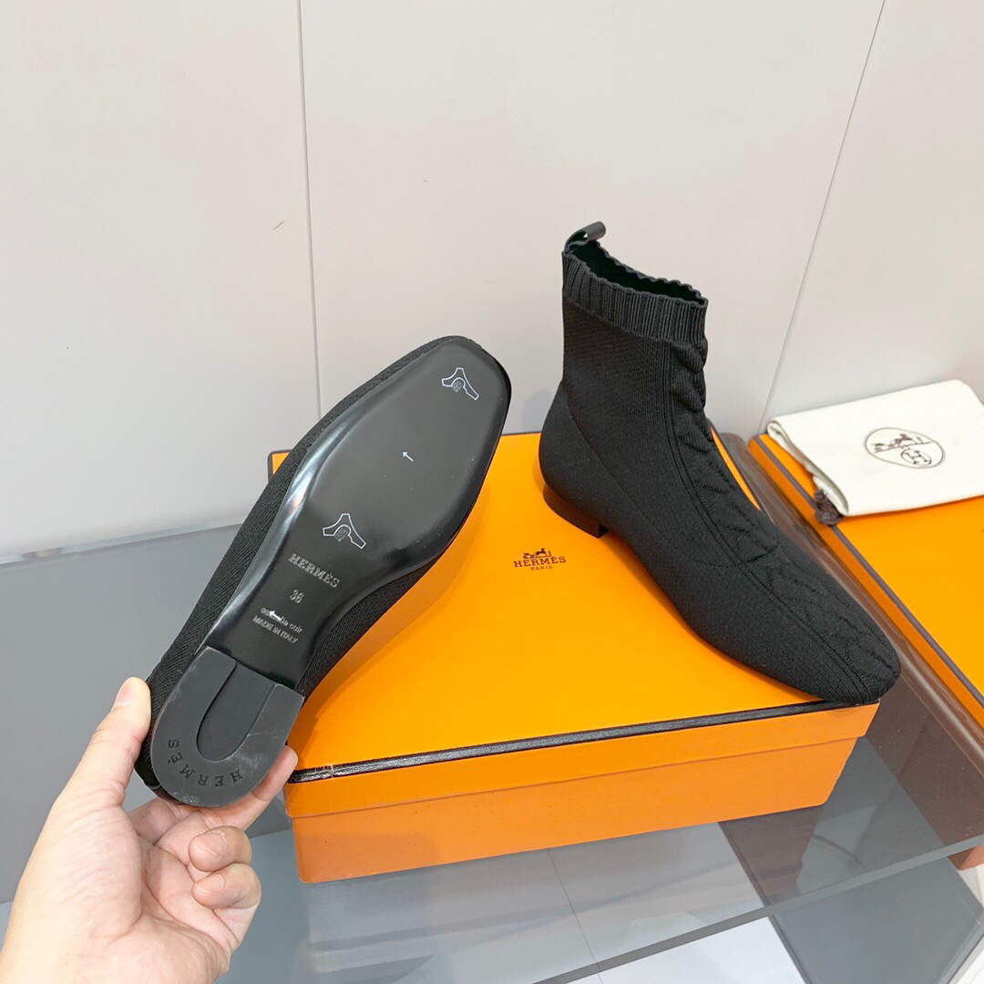 Hermes Shoes H212162Z Duo Ankle Boot Black