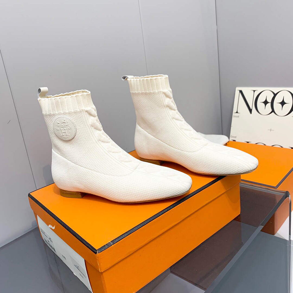 Hermes Shoes H212163Z Duo Ankle Boot Beige