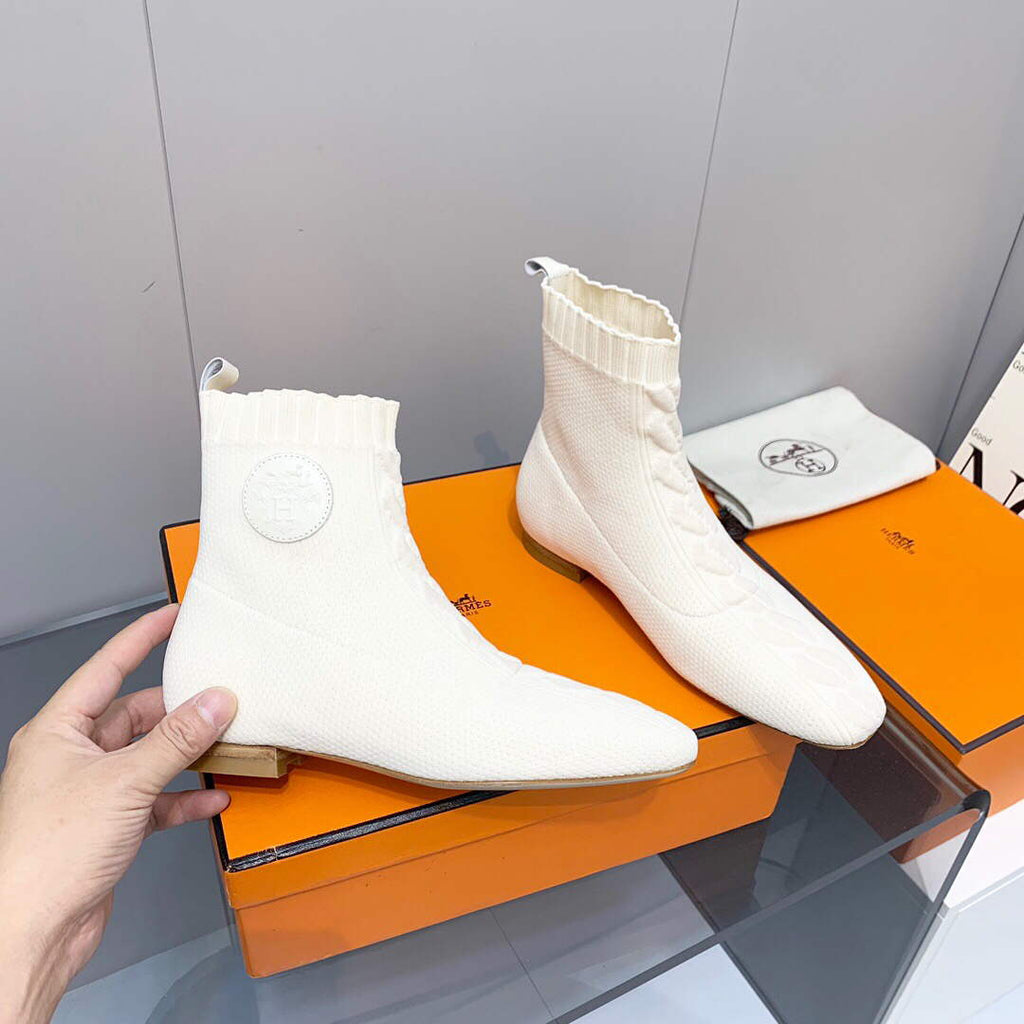 Hermes Shoes H212163Z Duo Ankle Boot Beige