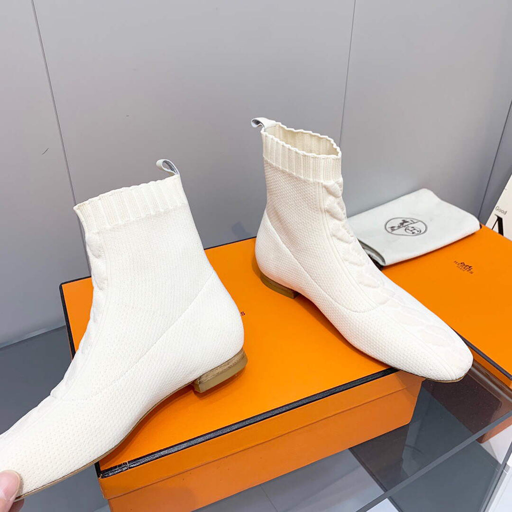Hermes Shoes H212163Z Duo Ankle Boot Beige