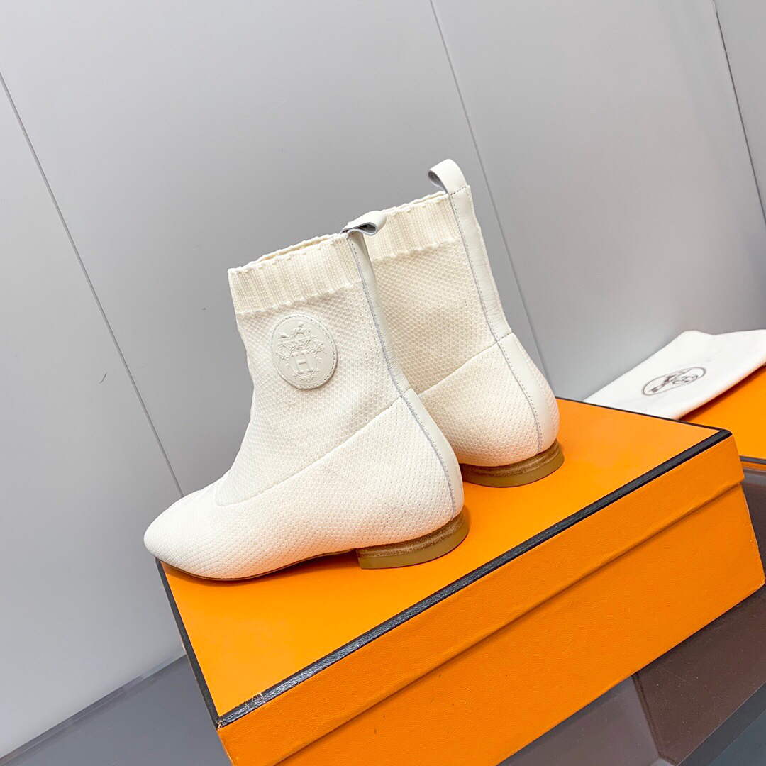 Hermes Shoes H212163Z Duo Ankle Boot Beige