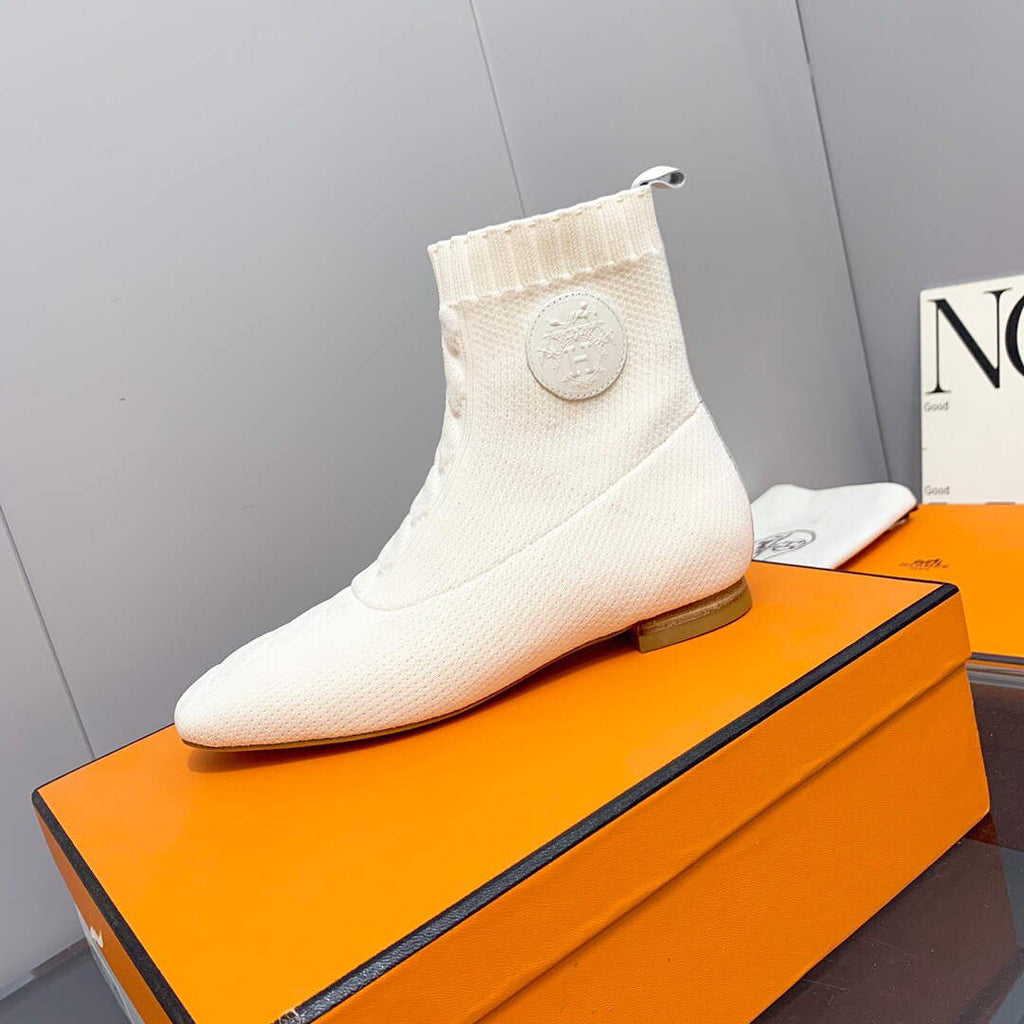 Hermes Shoes H212163Z Duo Ankle Boot Beige