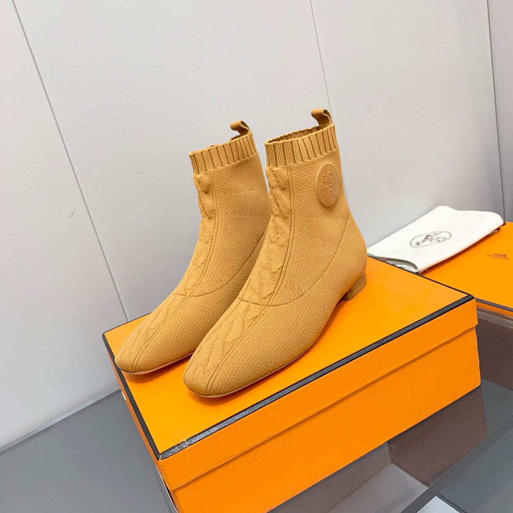 Hermes Shoes H212164Z Duo Ankle Boot Yellow