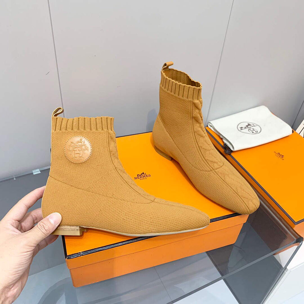 Hermes Shoes H212164Z Duo Ankle Boot Yellow